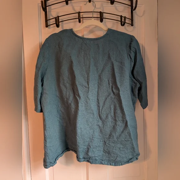notPERFECT LINEN ISLA Top, XXL, Deep Turquoise - Picture 5 of 6